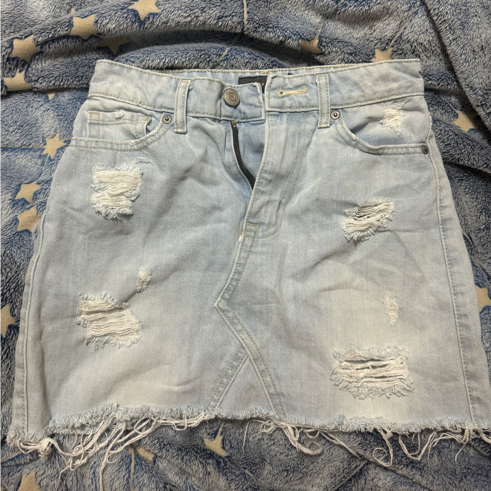 Aeropostale Blue Asymmetrical Mini Pencil Skirt